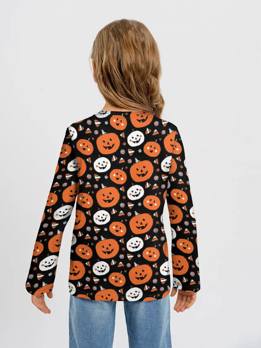 Детский лонгслив / Patern Halloween 17