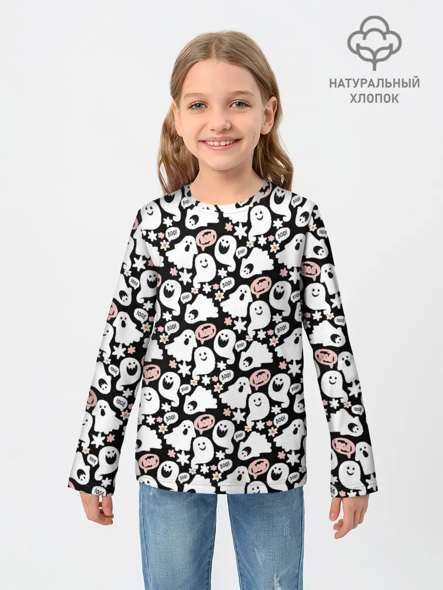 Детский лонгслив / Patern Halloween 19