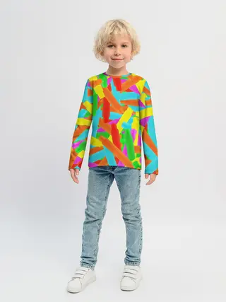 Детский лонгслив / Фон Цветные трубки Pop Tubes, Поп тубус