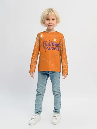 Детский лонгслив / ПАУТИНКА НА ХЭЛЛОУИН