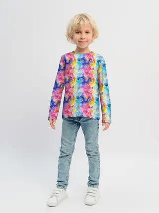 Детский лонгслив / Радужные Снежные Узоры