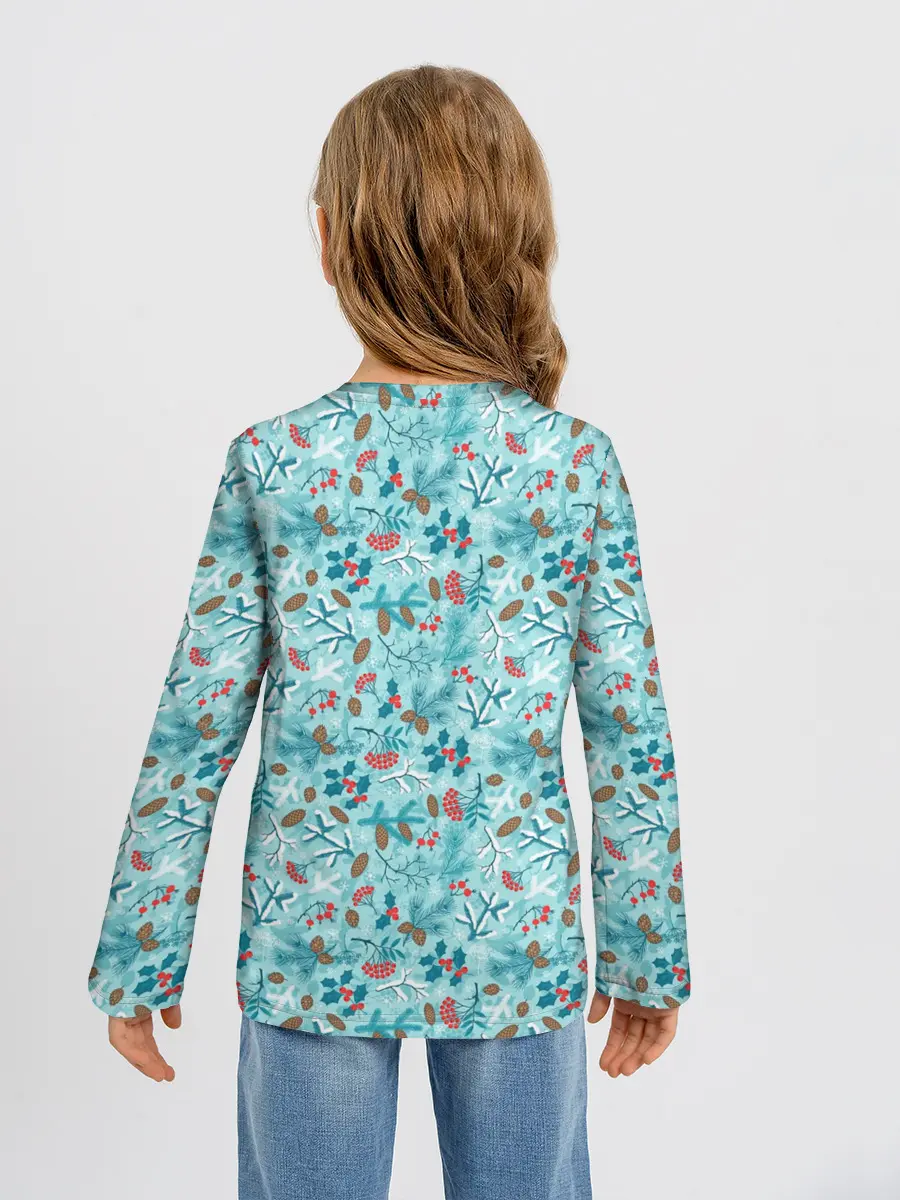 Детский лонгслив / Зимний Лесной Пейзаж