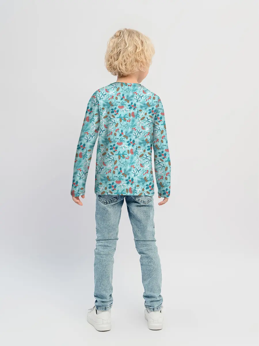 Детский лонгслив / Зимний Лесной Пейзаж