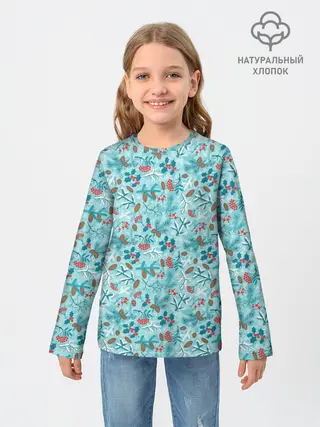 Детский лонгслив / Зимний Лесной Пейзаж