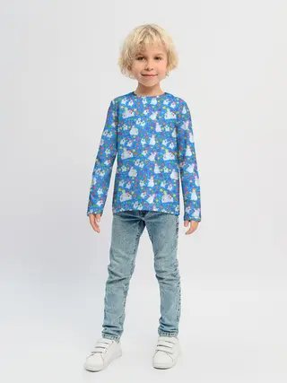 Детский лонгслив / Снеговики и Звёздочки