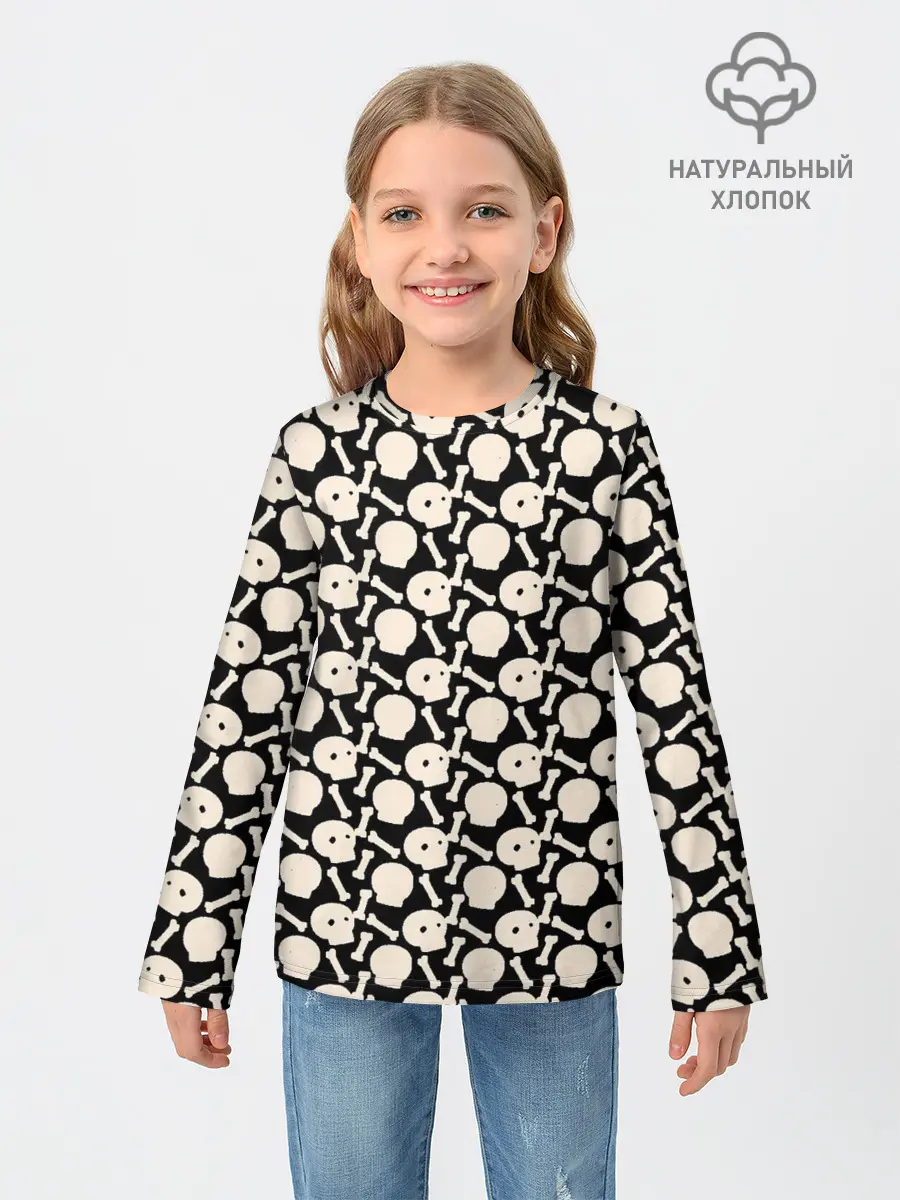 Детский лонгслив / Patern Halloween 25