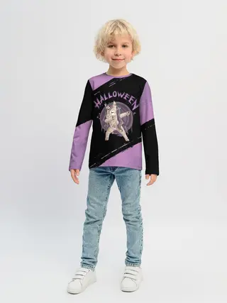 Детский лонгслив / Dab Unicorn Halloween