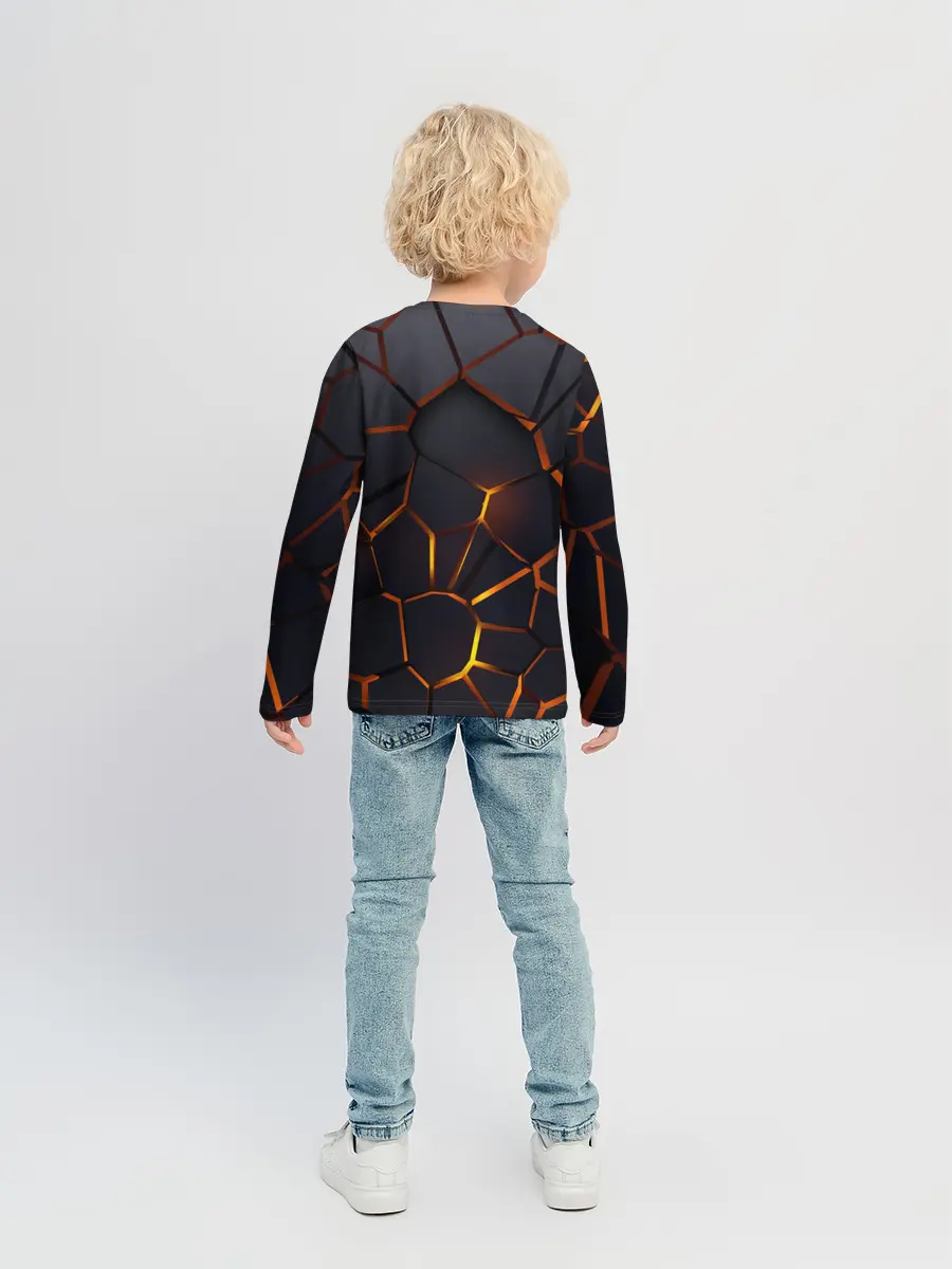 Детский лонгслив / Volvo 3D геометрия