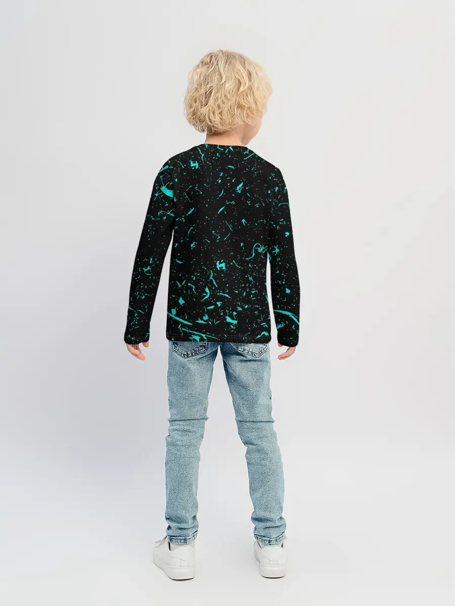 Детский лонгслив / Geometry Dash скин