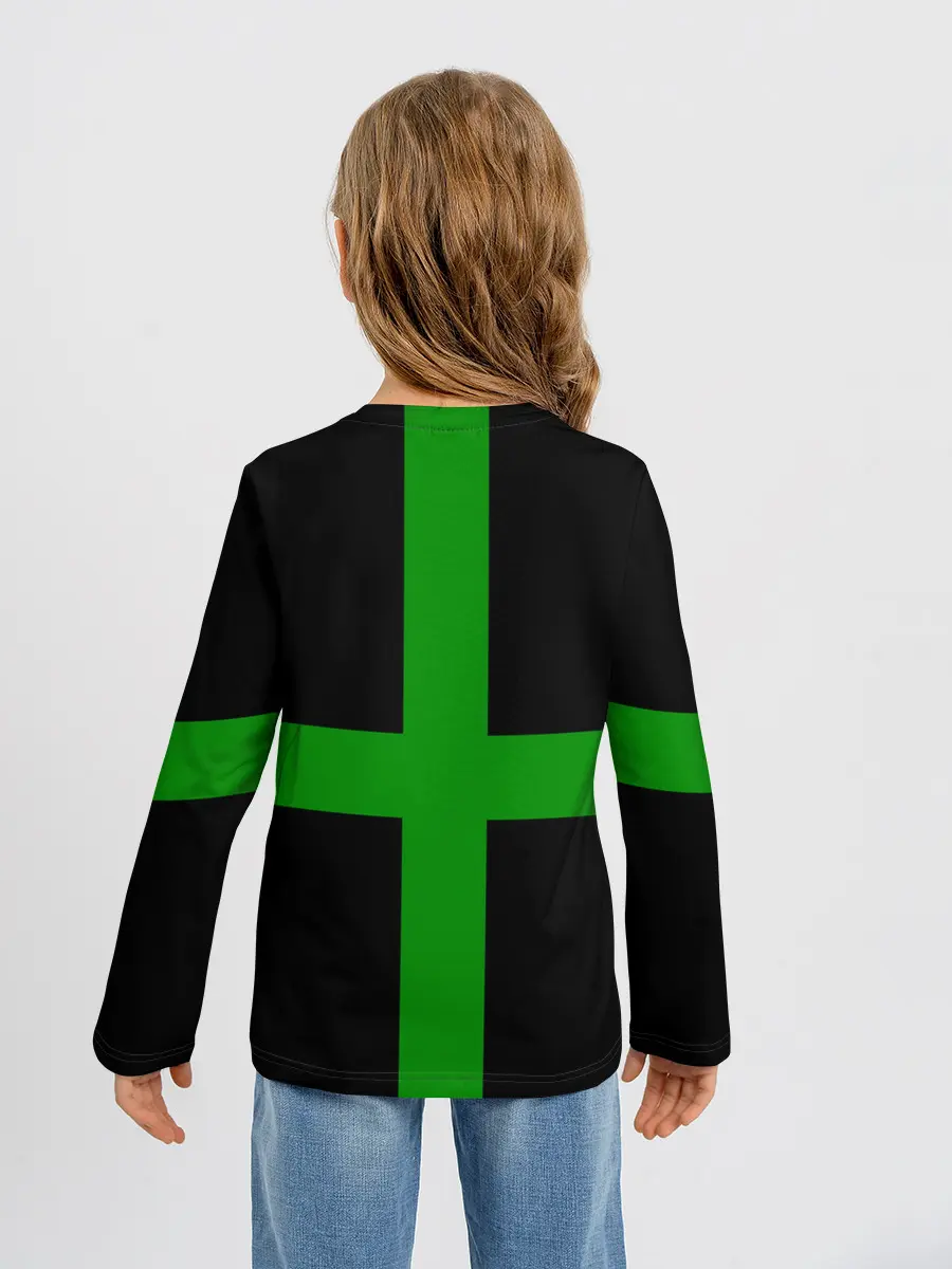 Детский лонгслив / Hollywood Undead заеленный крест