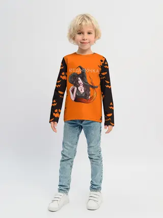 Детский лонгслив / ВЕДЬМОЧКА НА ХЕЛЛОУИН
