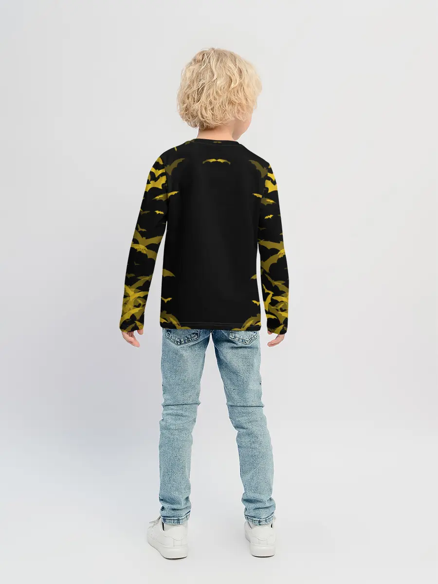 Детский лонгслив / КОТ НА КЛАДБИЩЕ | ХЕЛЛОУИН