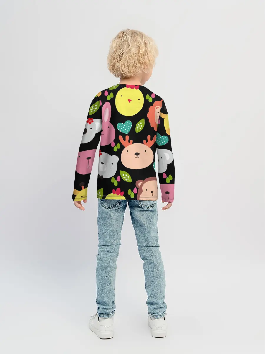 Детский лонгслив / Головы милых животных