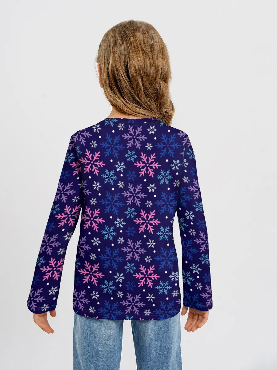 Детский лонгслив / Ночные Снежинки