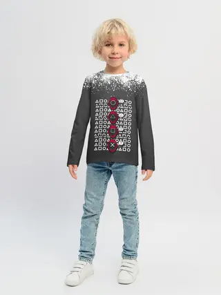 Детский лонгслив / КТО КРЕСТ | ИГРА В КАЛЬМАРА