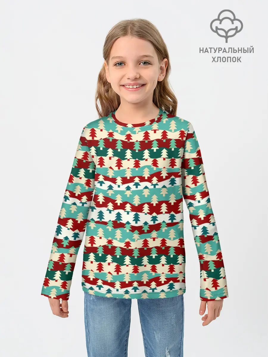 Детский лонгслив / Ёлочки
