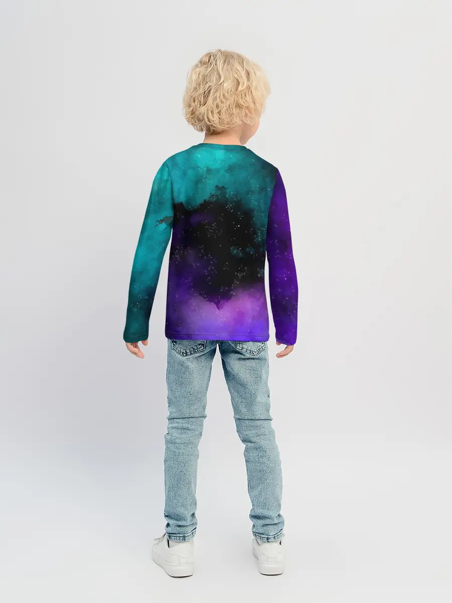 Детский лонгслив / Стив в космосе - Майнкрафт