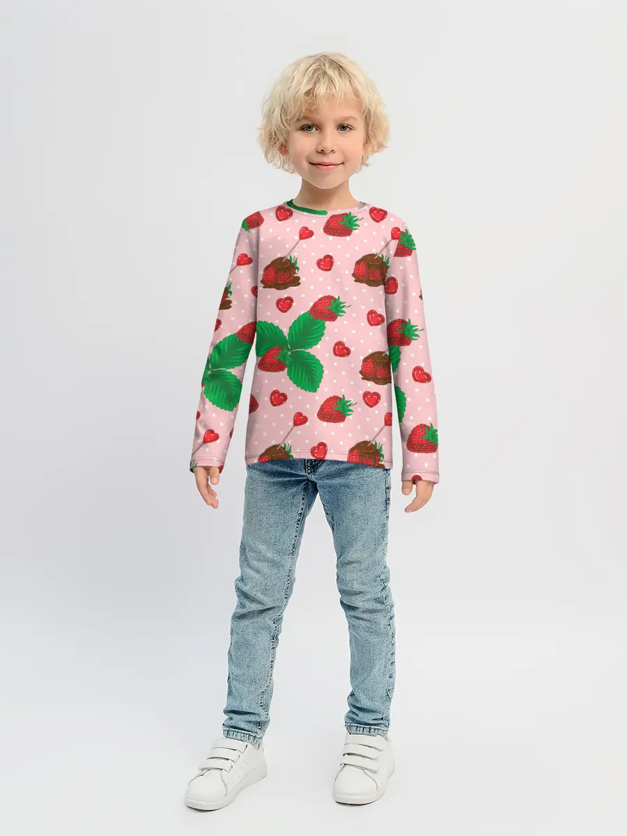Детский лонгслив / Клубника в шоколаде