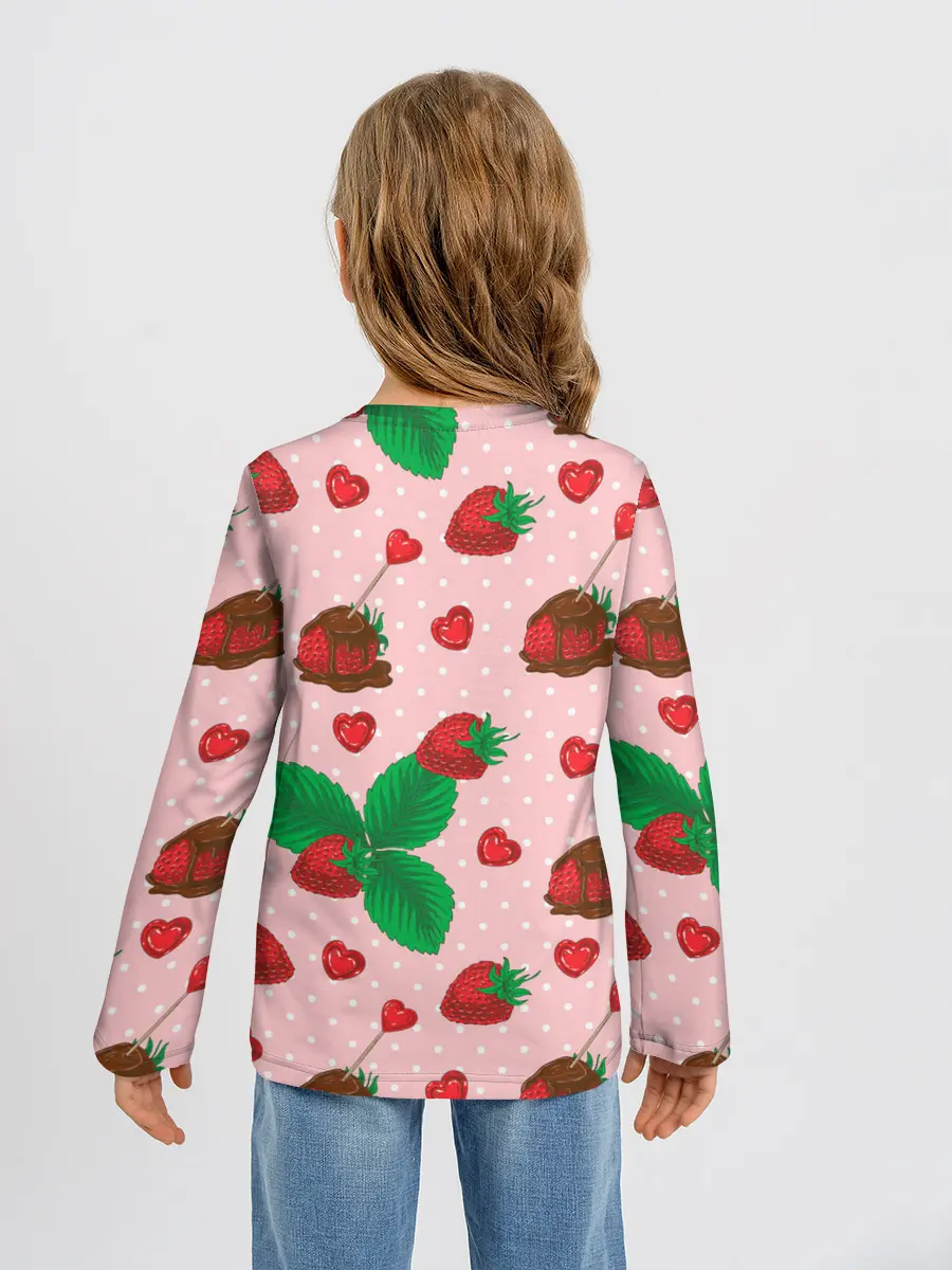 Детский лонгслив / Клубника в шоколаде