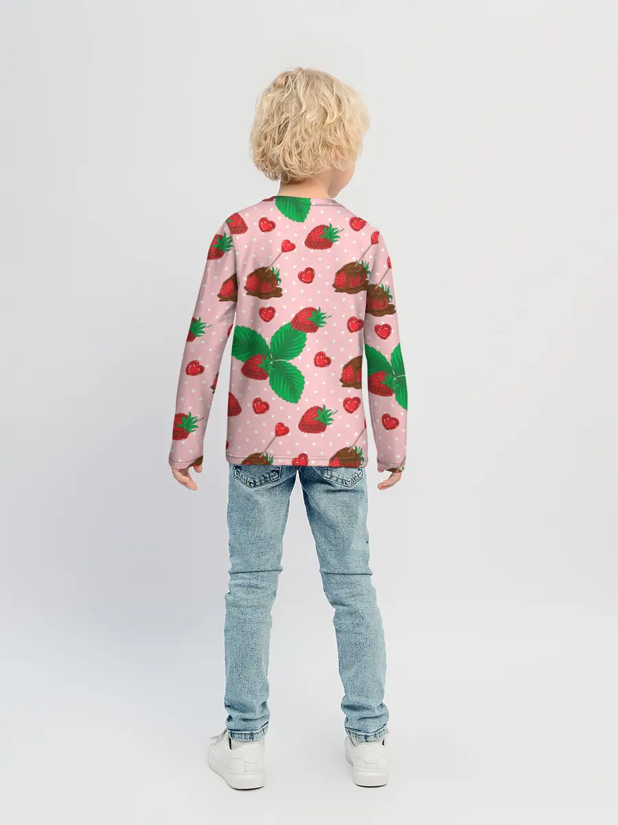 Детский лонгслив / Клубника в шоколаде
