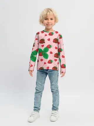 Детский лонгслив / Клубника в шоколаде