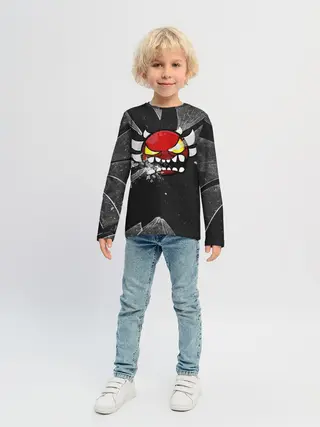 Детский лонгслив / Геометри Даш осколки | Geometry Dash