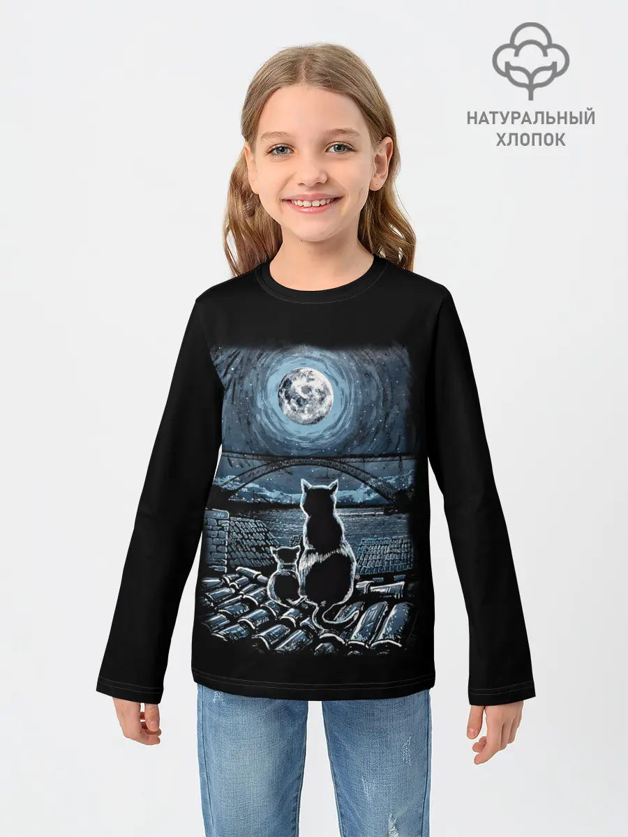 Детский лонгслив / КОТЫ НА КРЫШЕ