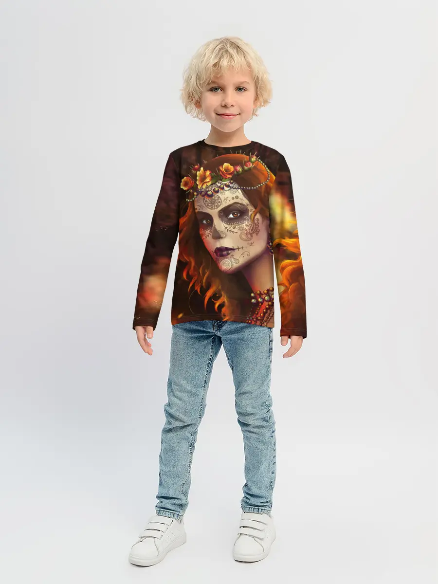 Детский лонгслив / Рыжая Ведьма с розами