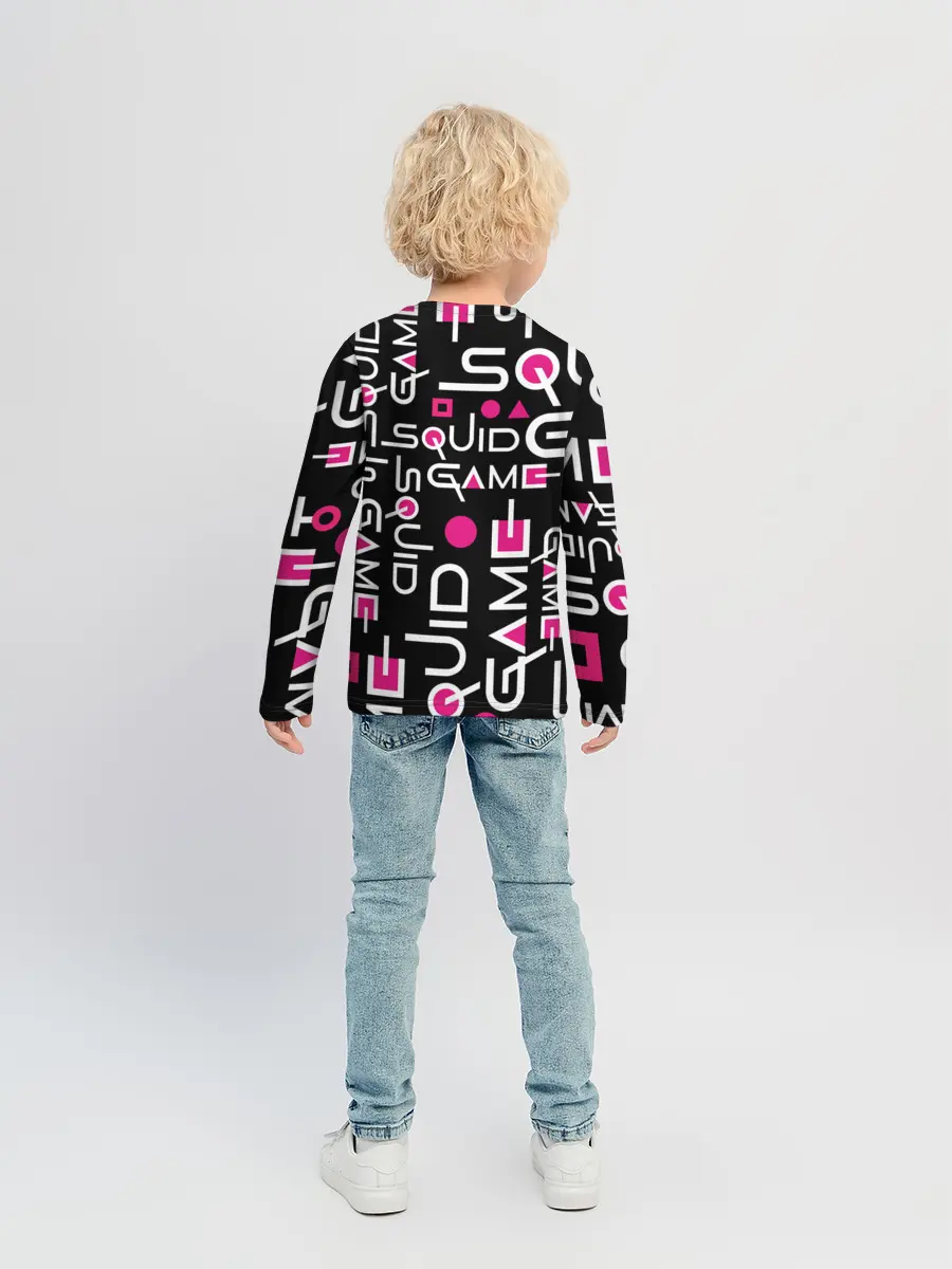 Детский лонгслив / SQUID GAME ЛОГО PINK
