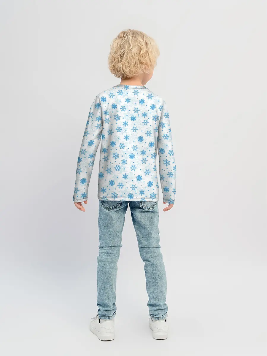 Детский лонгслив / Снежинки