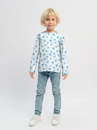 Детский лонгслив / Снежинки
