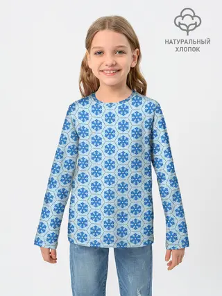 Детский лонгслив / Снежинки