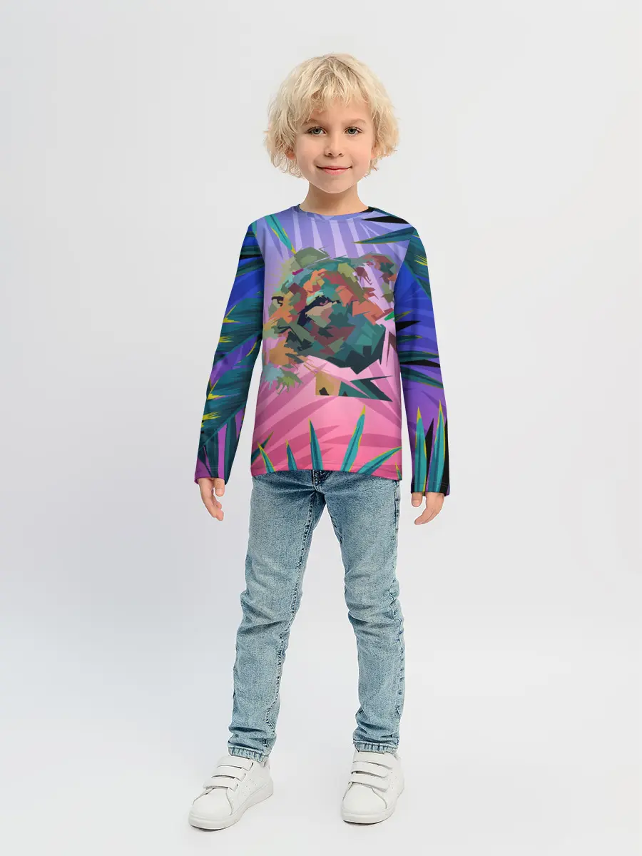Детский лонгслив / Тигр из абстракций