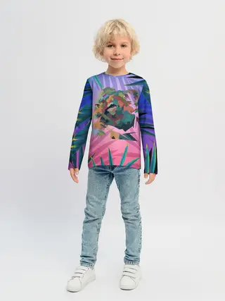 Детский лонгслив / Тигр из абстракций