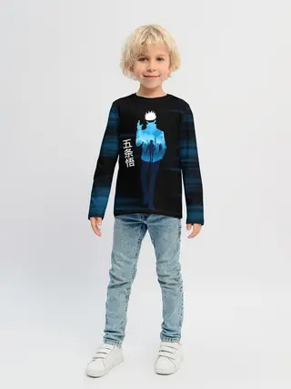 Детский лонгслив / Силуэт Сатору Годжо - Магическая битва