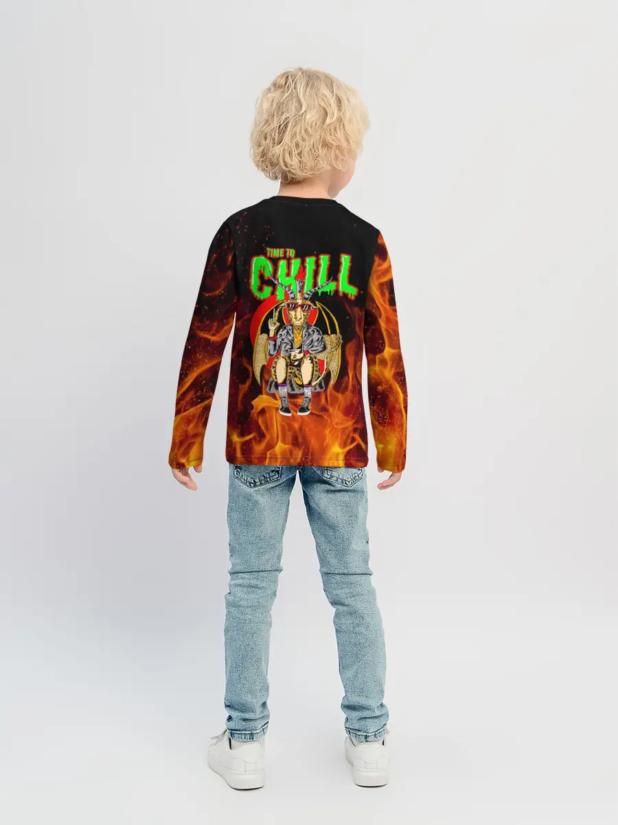Детский лонгслив / Time to chill in fire