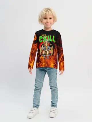 Детский лонгслив / Time to chill in fire