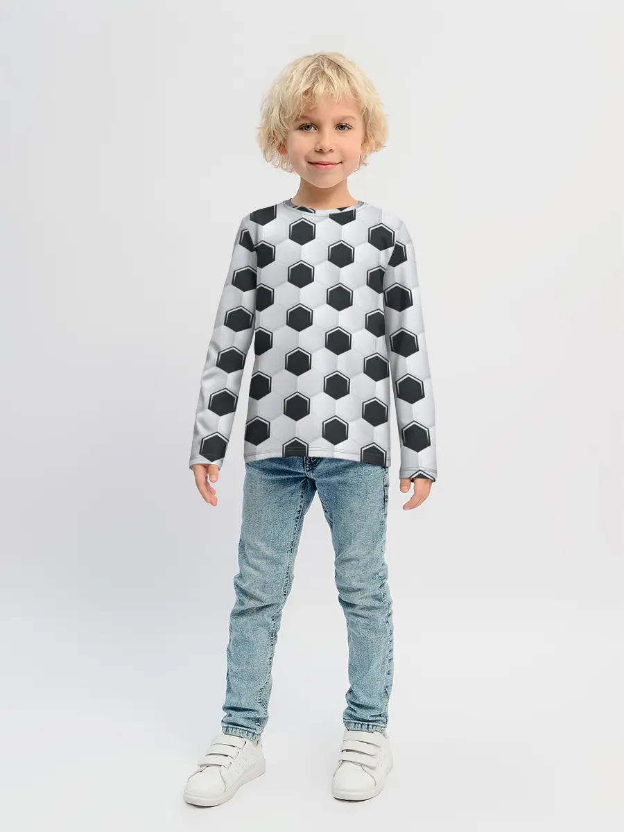 Детский лонгслив / Текстура футбольного мяча