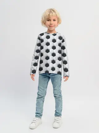 Детский лонгслив / Текстура футбольного мяча