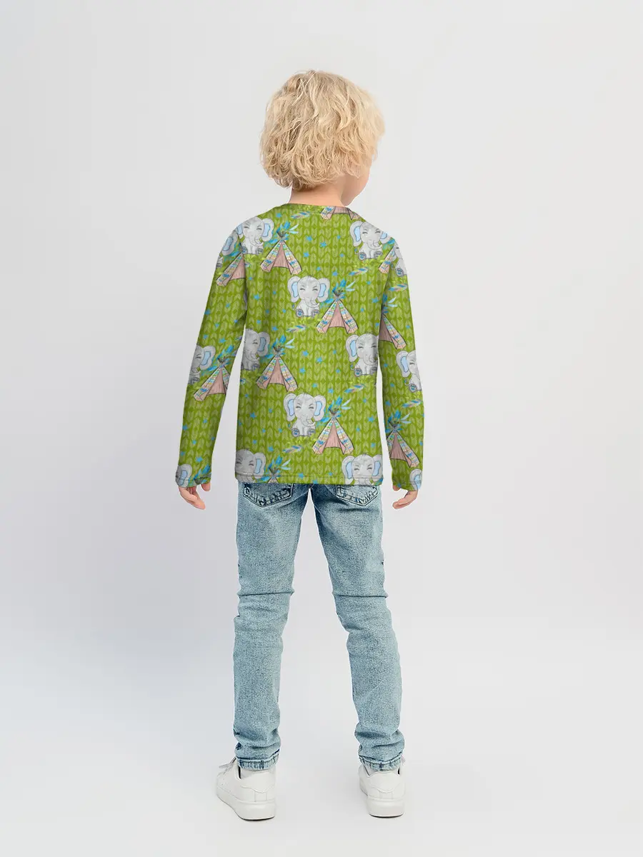 Детский лонгслив / Слоник и вигвам