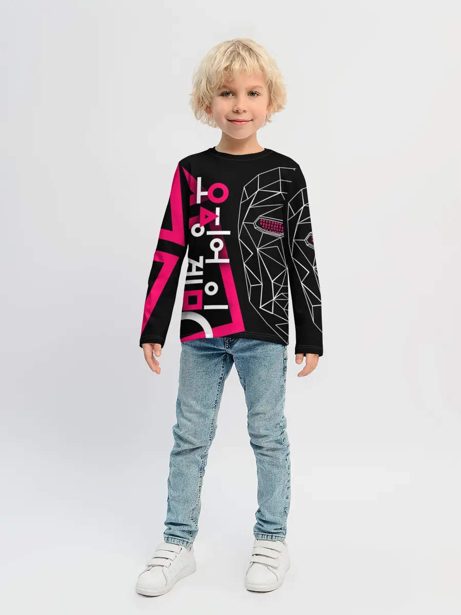 Детский лонгслив / Игра в кальмара - маска Ведущего