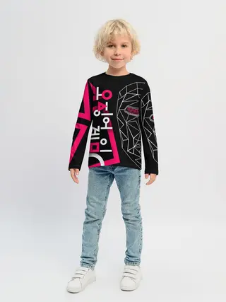 Детский лонгслив / Игра в кальмара - маска Ведущего