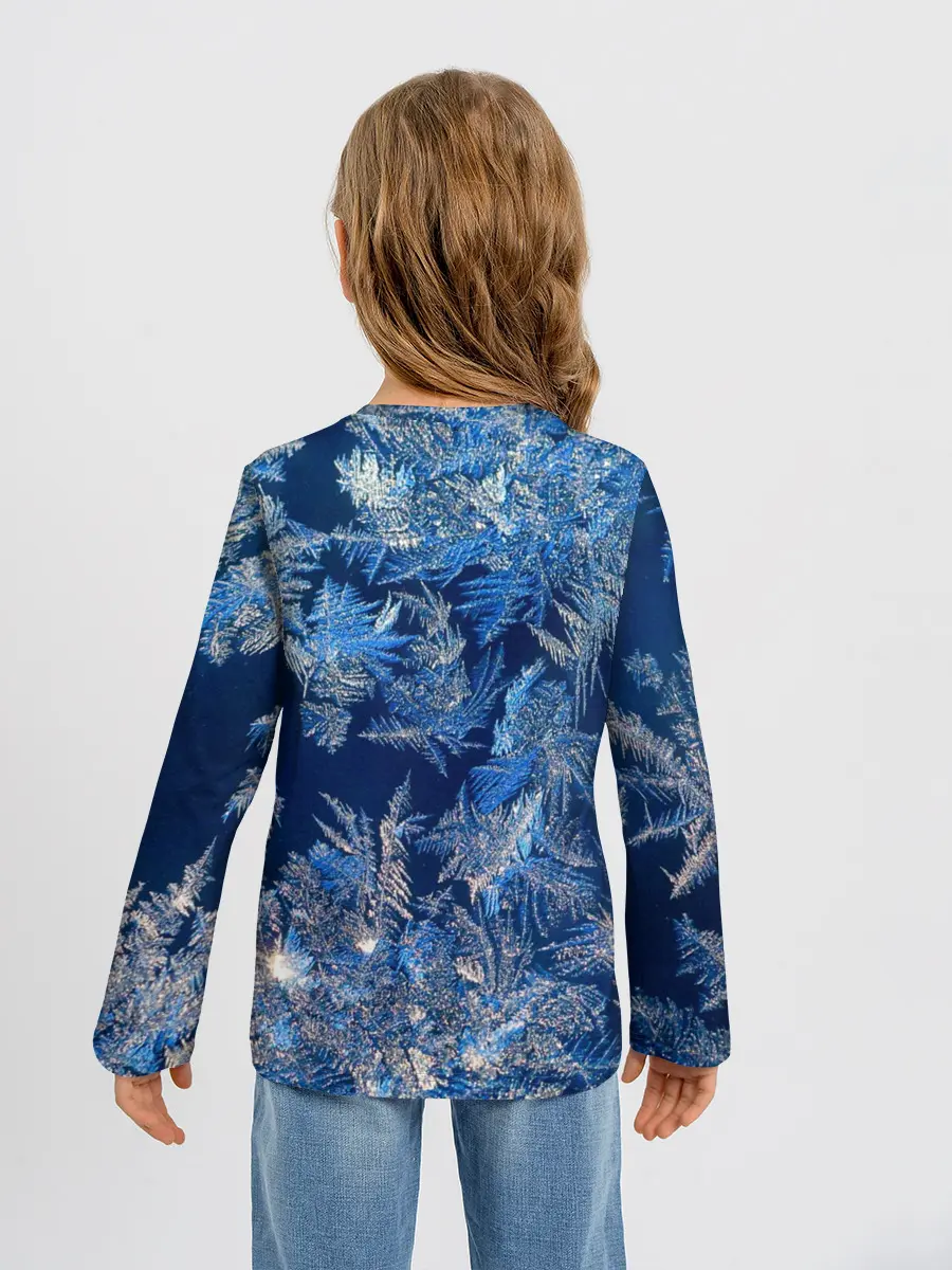 Детский лонгслив / Снежинки макро snowflakes macro