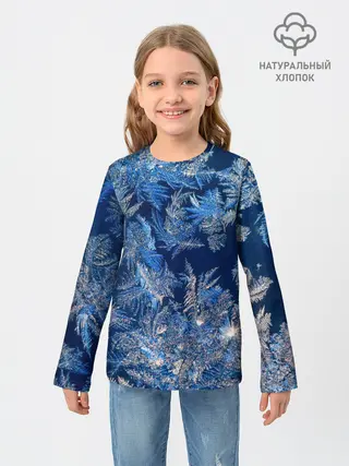 Детский лонгслив / Снежинки макро snowflakes macro