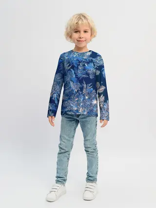 Детский лонгслив / Снежинки макро snowflakes macro