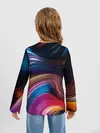 Детский лонгслив / Цветные неоновые волны