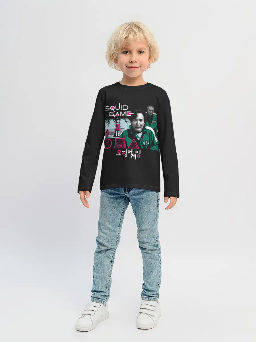 Детский лонгслив / Арт Игры в Кальмара