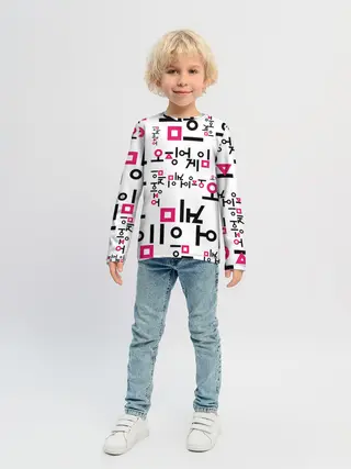 Детский лонгслив / LOGO PATTERN | SQUID GAME