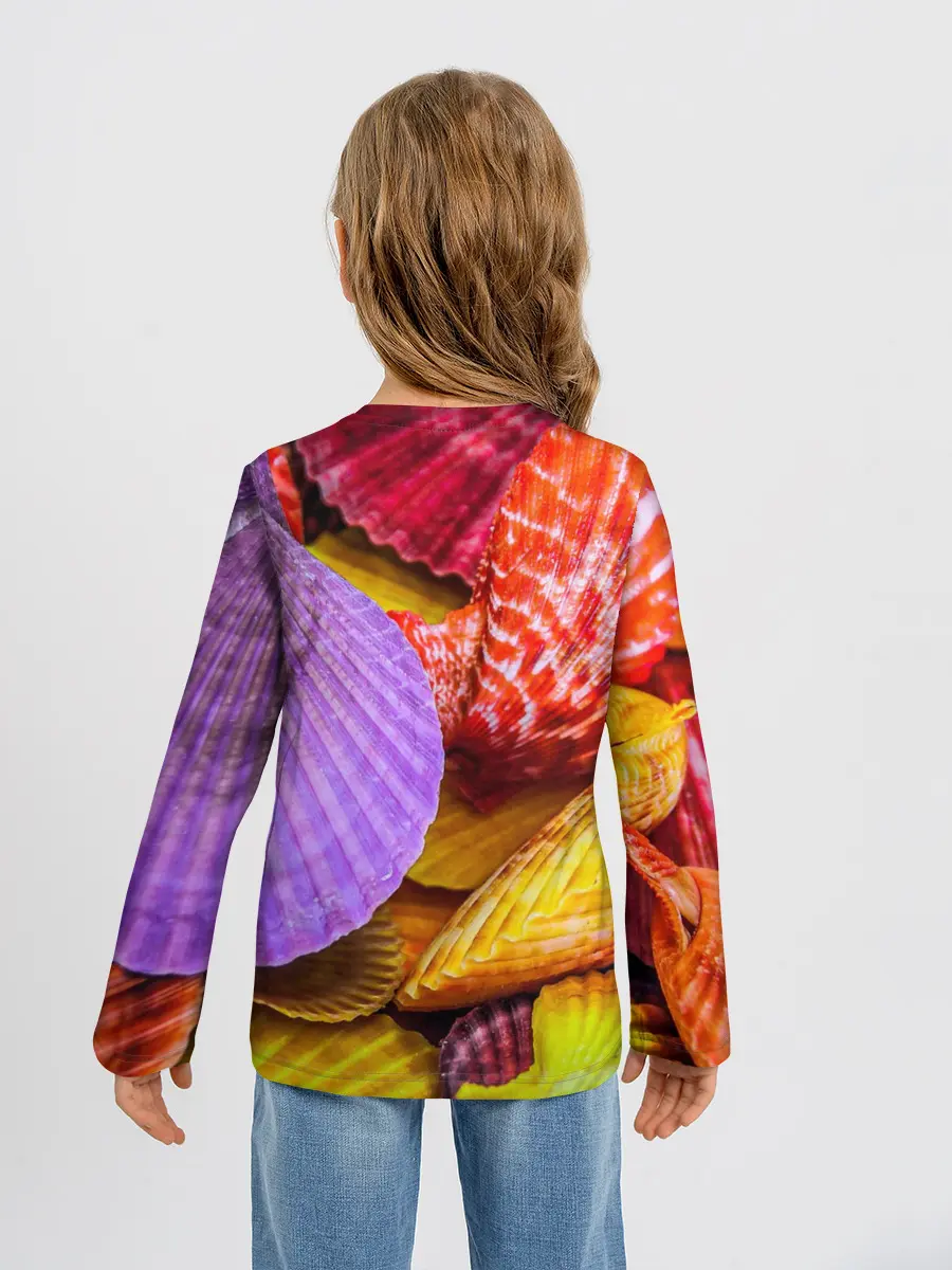 Детский лонгслив / Разноцветные ракушки multicolored seashells