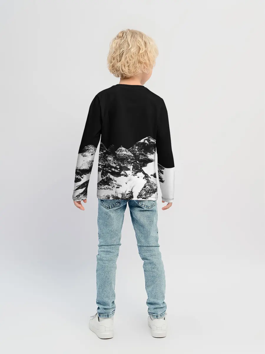 Детский лонгслив / ГОРЫ Ч/Б